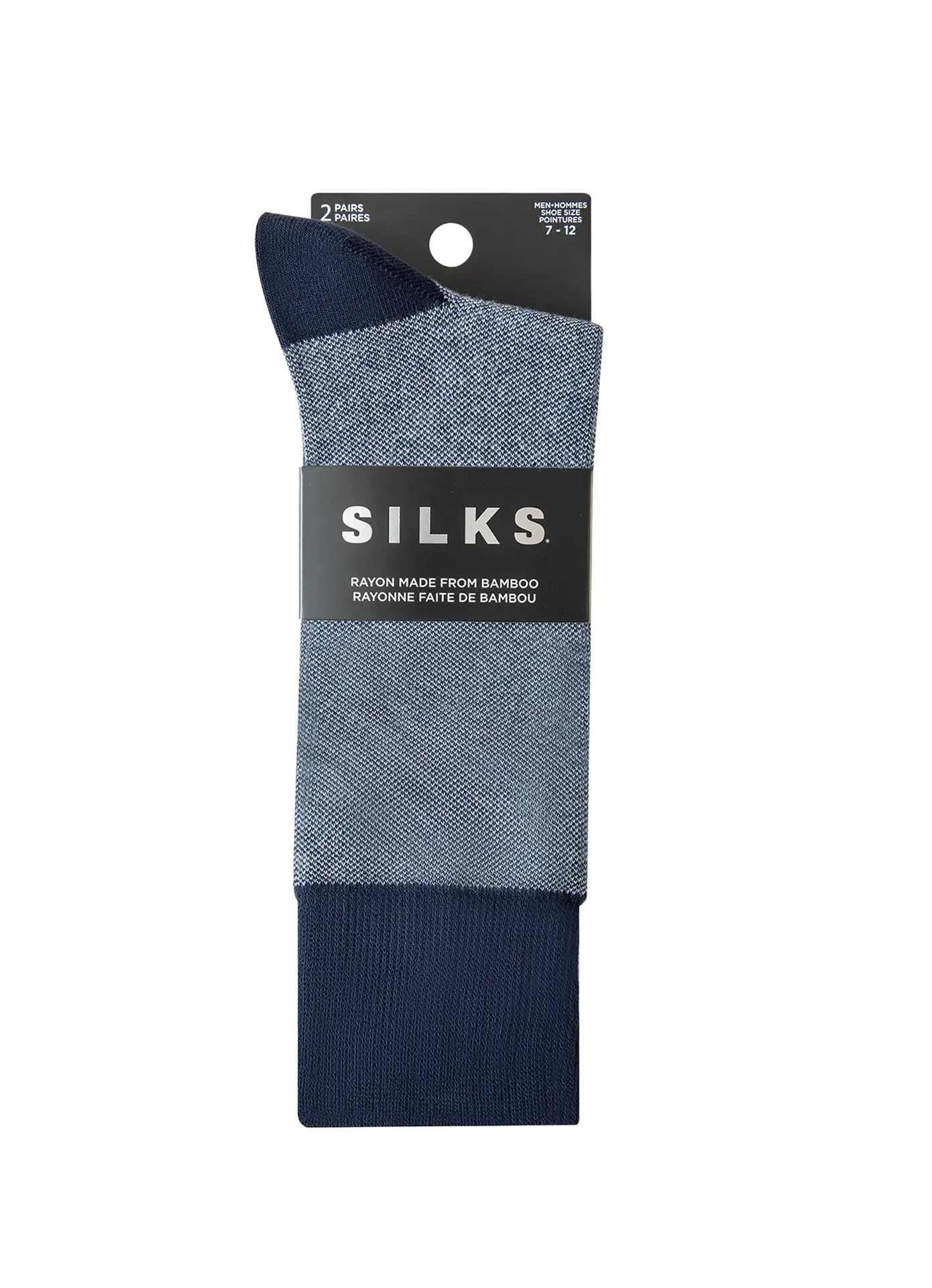 Silks® Men's <br>Rayon made from Bamboo Pique Crew <br>2 Pairs - Image 3